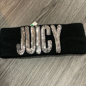 Juicy Couture Black Headband with Sparkling Silver Sequins